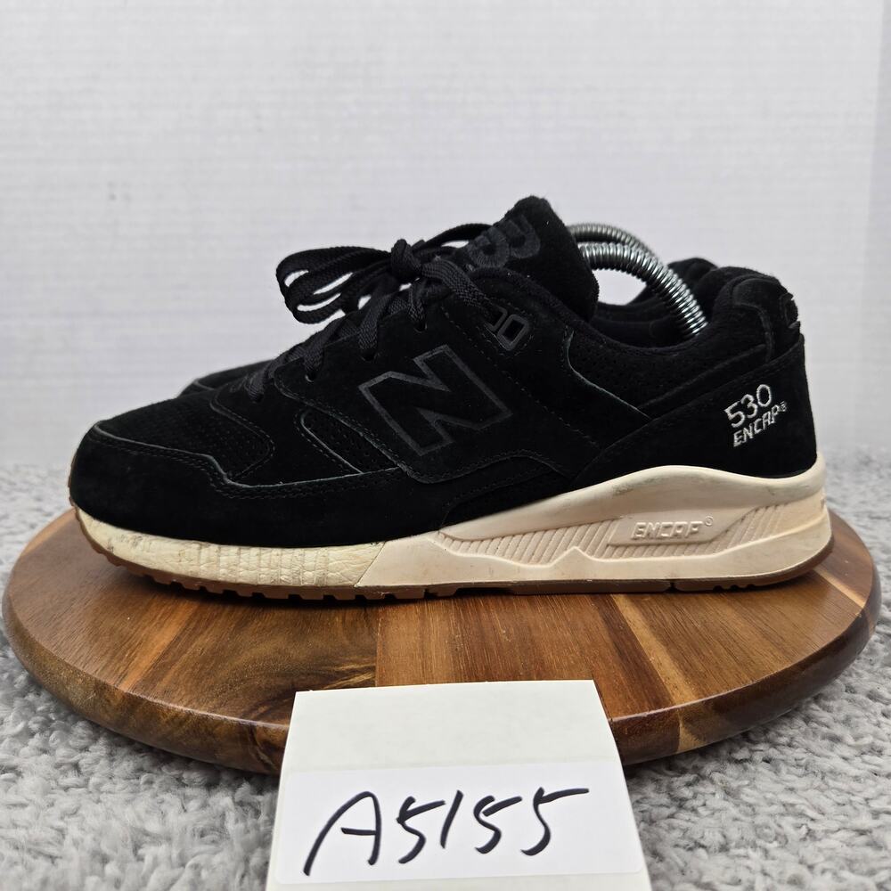 New Balance Womens 9B 530 Encap Black Suede Low Top Daily Casual Sneaker W530PRA
